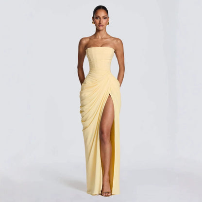 The Elara Strapless Evening Dress
