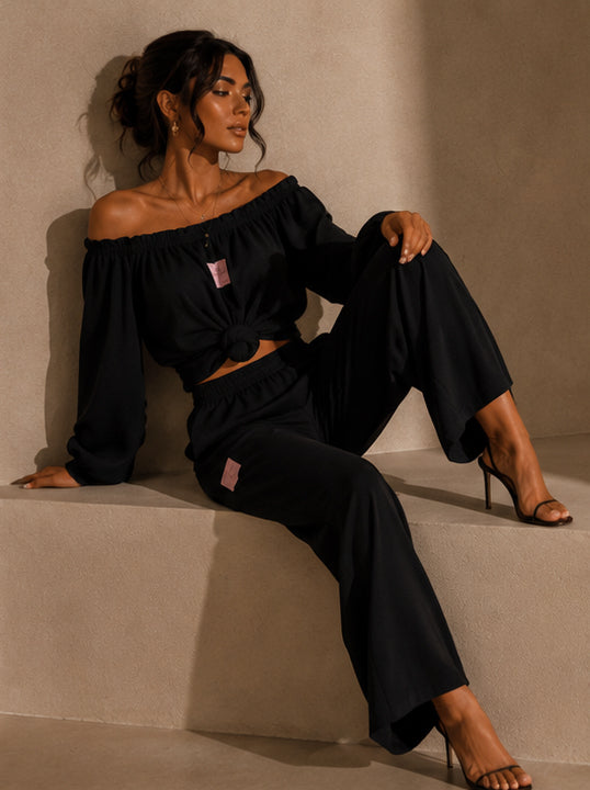 Conjunto Negro de Dos Piezas