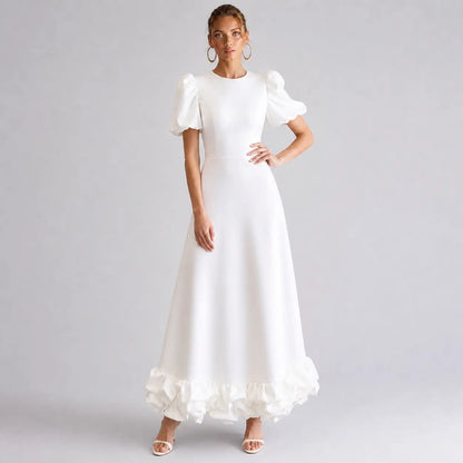 The Elara Sculpted Ruffle Maxi Dress