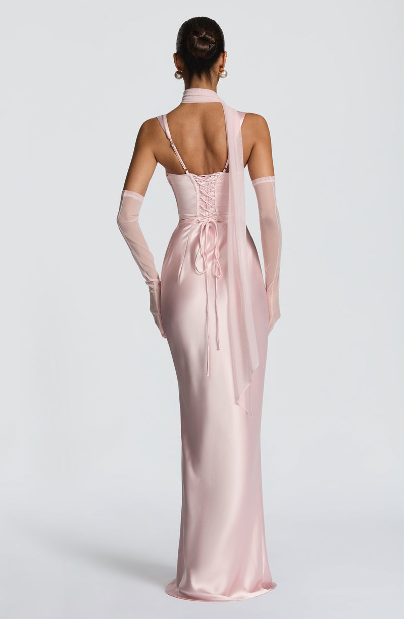 Vestido saten con escote
