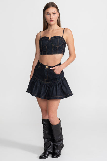 Conjunto de vaquero con costuras en contraste