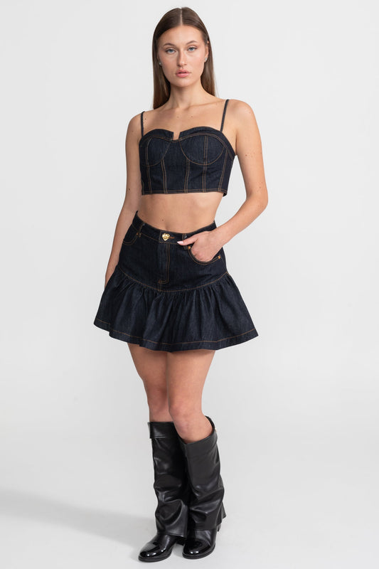 Conjunto de vaquero con costuras en contraste