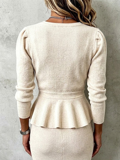 Top de Punto con Detalle Floral 3D