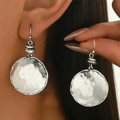 Pendientes Vintage de Metal Martillado
