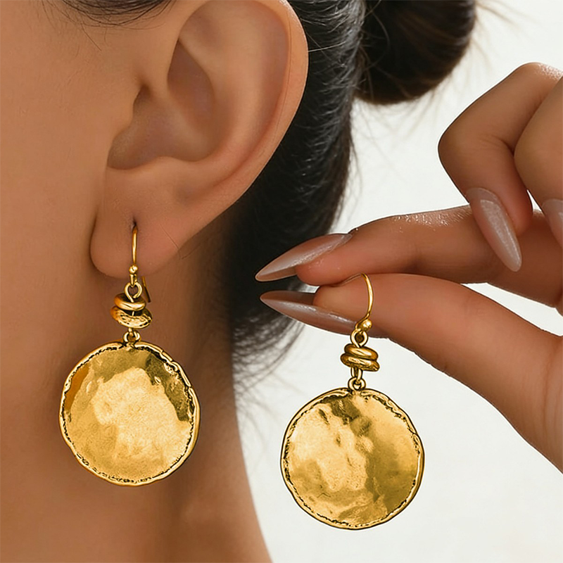 Pendientes Vintage de Metal Martillado