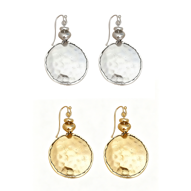 Pendientes Vintage de Metal Martillado